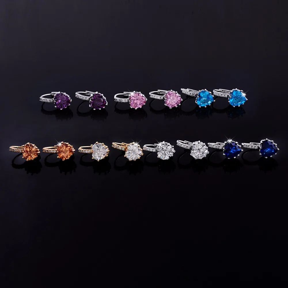 Женские серьги кольца из серебра 925 пробы с фианитом|sterling silver hoop earrings|hoop earrings for