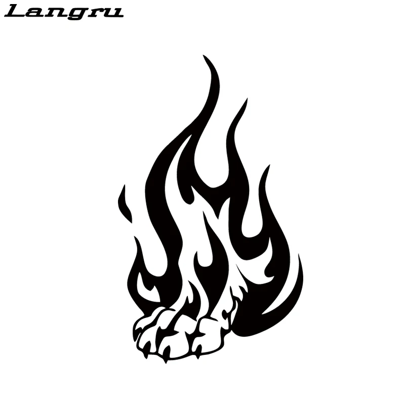 Langru тату огонь Волчья лапа Виниловая наклейка для Стикеры автомобильный