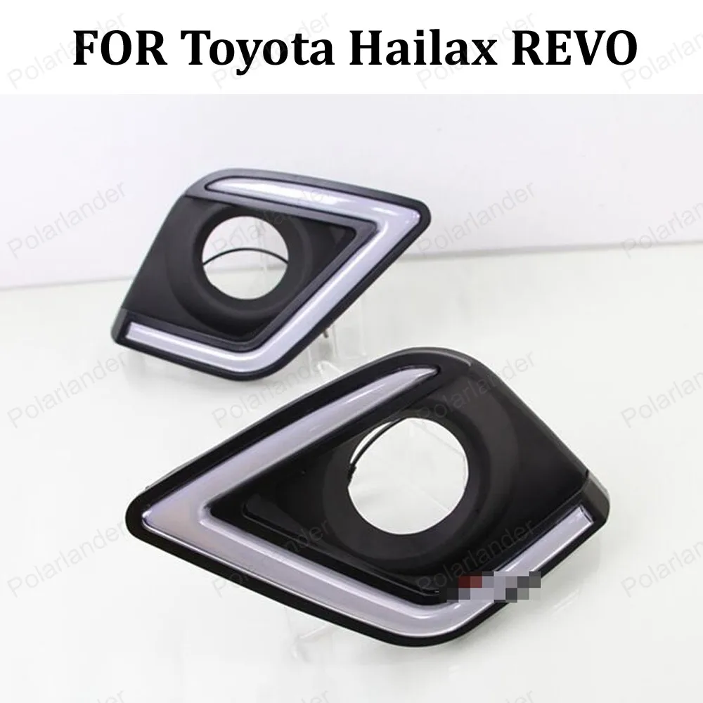 Передние поворотники лампы автомобиля DRL Для T/oyota H/ILUX R/EVO 15 16 светодиодные дневные