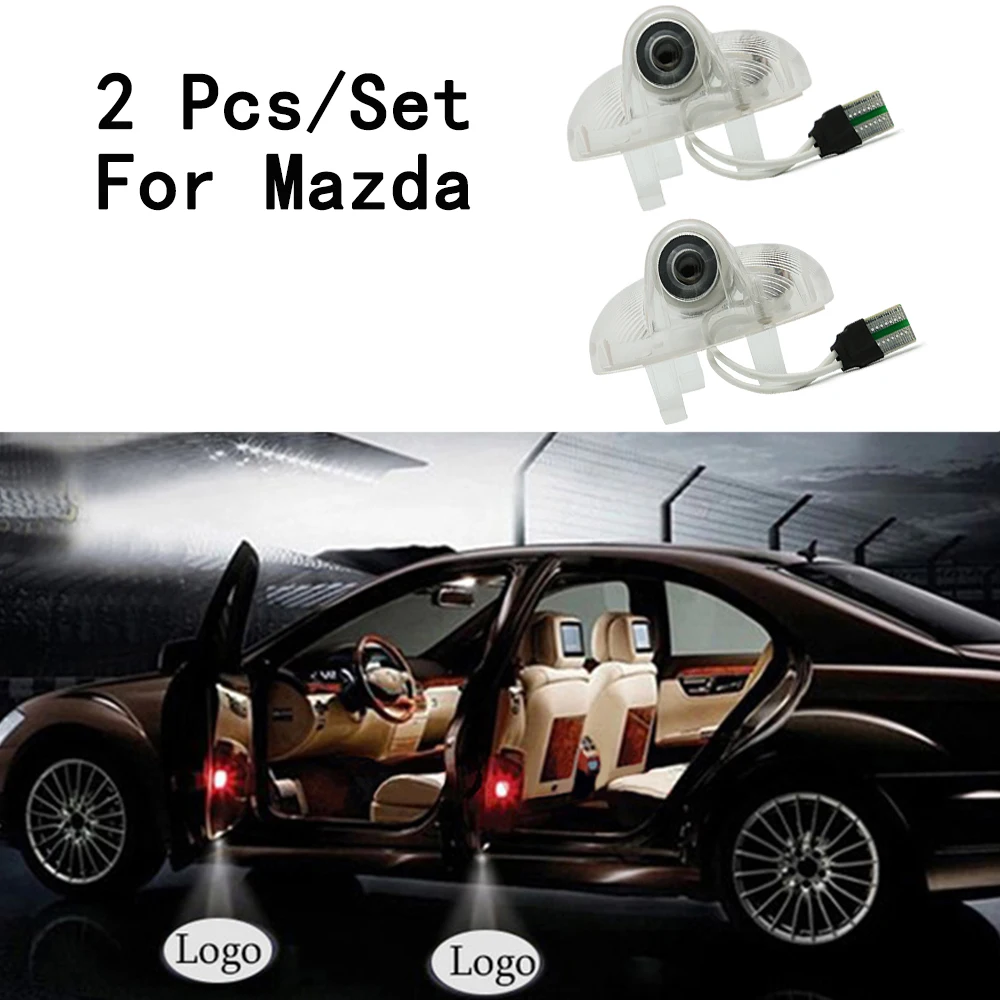 5W 2Pcs/Set Ghost Shadow Projetor Lens Include Only For Mazda 6/RX8/A8/CX9/RUIYI 8 With Logo LED Courtesy | Автомобили и