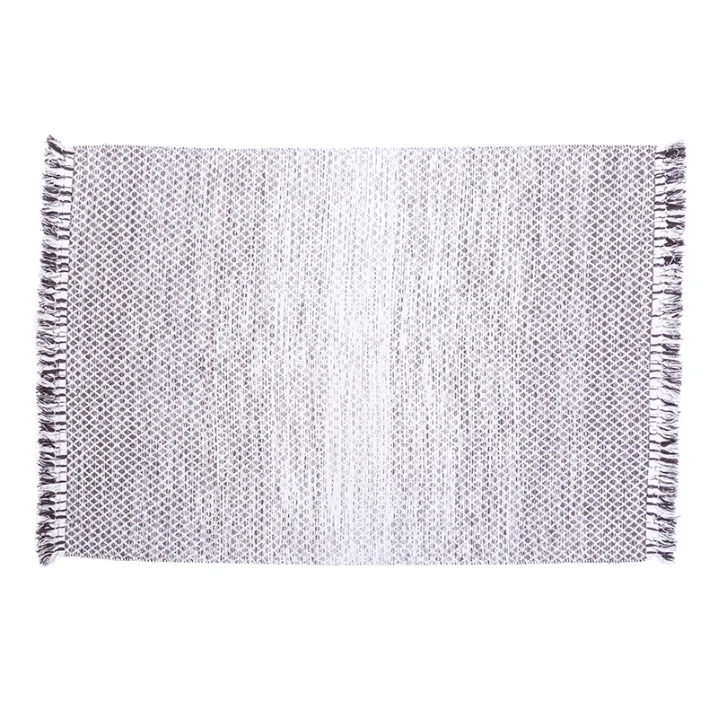 

collalily Kilim 100% Cotton handmade Carpet geometric Bohemia Indian Rug plaid striped Modern grey pink design Nordic style