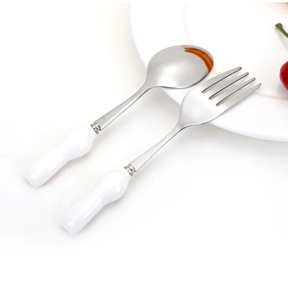 2 шт./компл. с мультяшным кроликом ручка Ложка Вилка детский набор посуды из