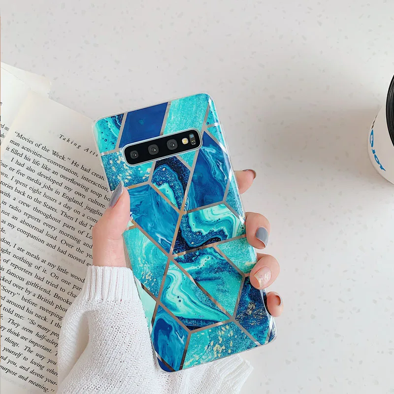 Art Flowers Marble Case For Samsung A40 A50 A70 Cover For Samsung S10E S10 S9 S8 Plus Silicone TPU Case Flower Soft Silicon - Цвет: A