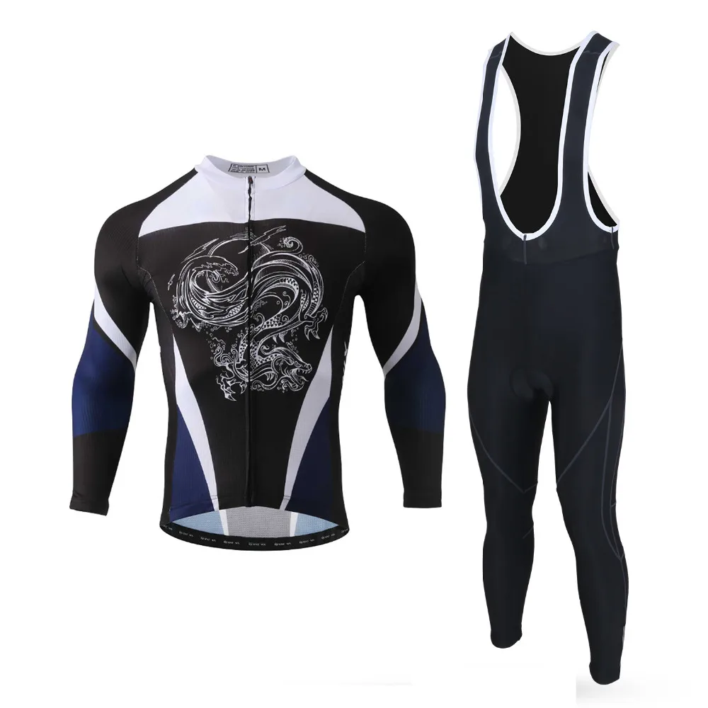 Мужской спортивный костюм из полиэстера Джерси с длинным рукавом и велосипедных