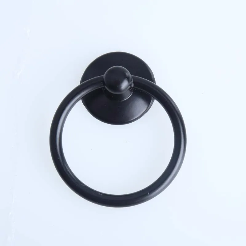 Modern simple black shaky drop rings drawer shoe cabinet knobs pulls antique dresser kitchen door handles | Обустройство дома
