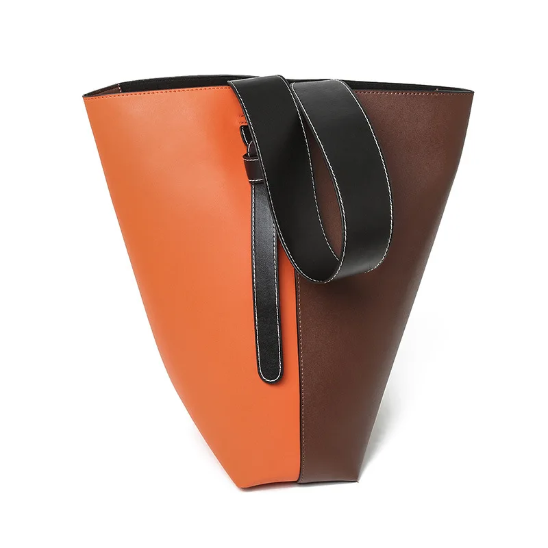 orange with brown Роскошные сумки, женские сумки, дизайнерские брендовые знаменитые сумки через плечо, женская сумка-тоут из натуральной кожи с кошельками и сумочками WYQ074 - Цвет: orange with brown