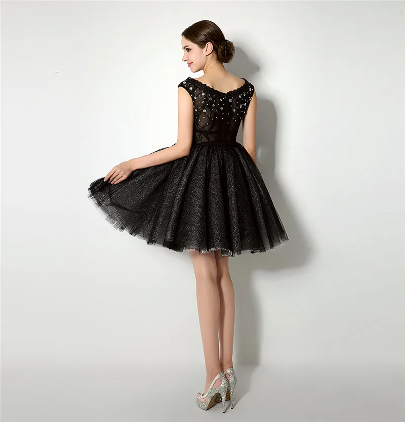 Forevergracedress реальные фотографии черный линия коктейльное платье Кристаллы Сексуальная бисером Короткие Homecoming Вечеринка платье плюс Размеры