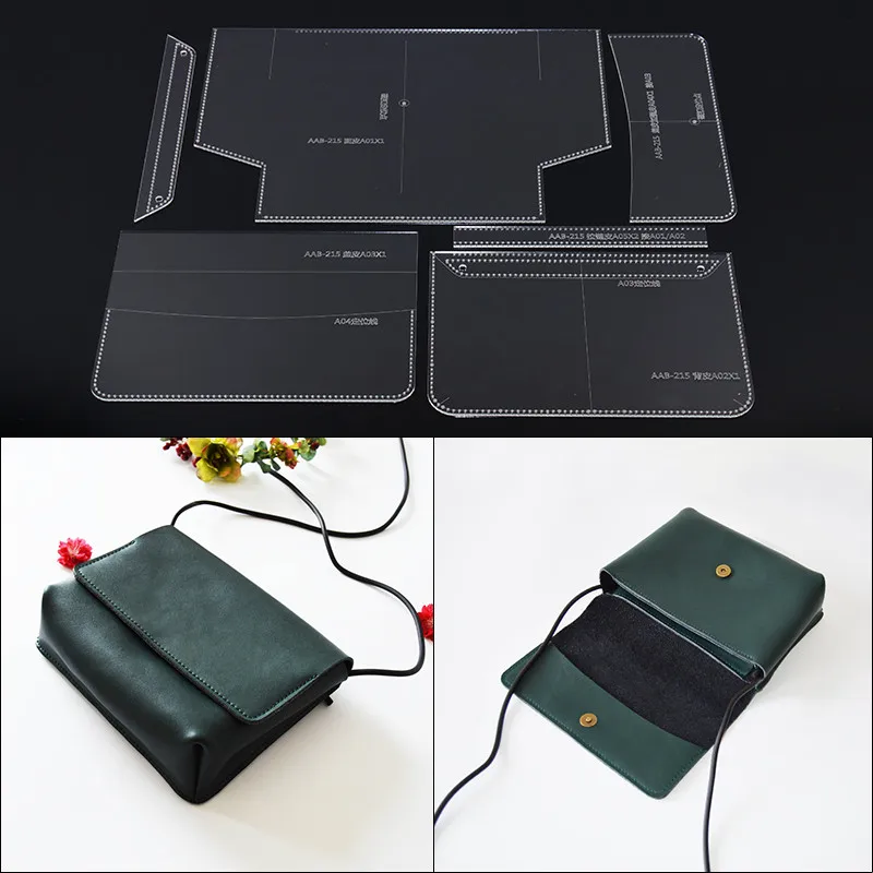 

1 Set DIY Laser Cut Acrylic Template Leather Handmade Craft Vintage Women Handbag Shoulder Bag Leathercraft Tools 22.5*17.5*6.5
