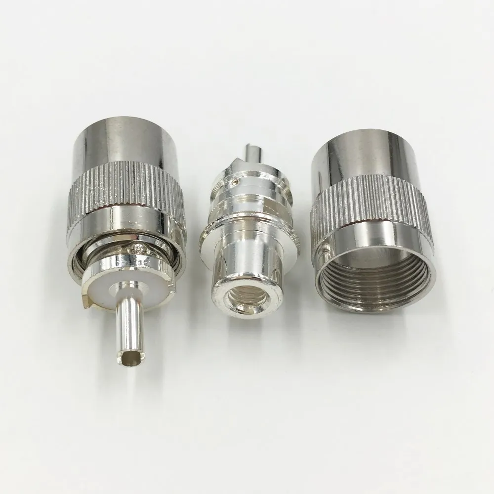 10 шт латунный посеребренный UHF PL 259 мужской паяльник RF разъем для RG58 RG142 LMR195 RG400