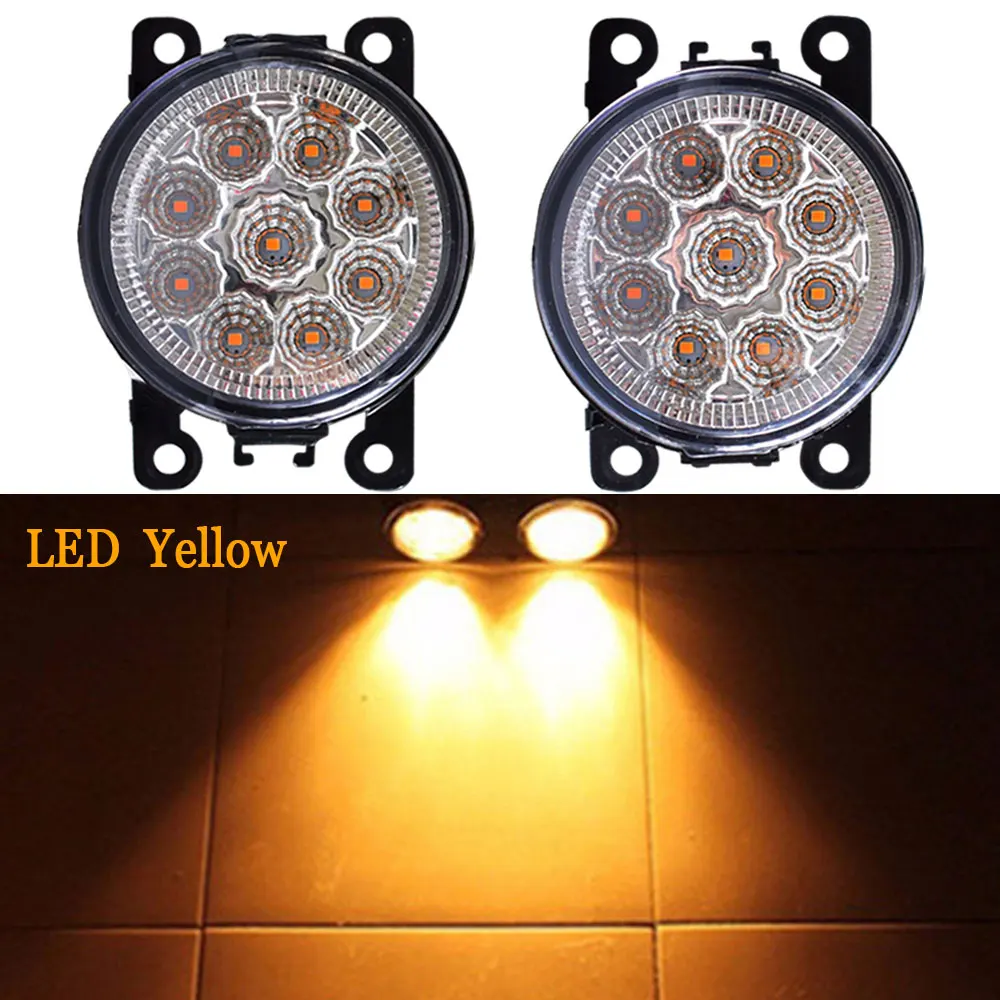 LED 9 Lights Yellow 2 шт./компл. светодиодный свет автомобиля DRL 12 в дневные ходовые лампы для Suzuki SX4 салон GY 2007-2012 противотуманные фонари стайлинга автомобилей - Цвет: LED 9 Lights Yellow
