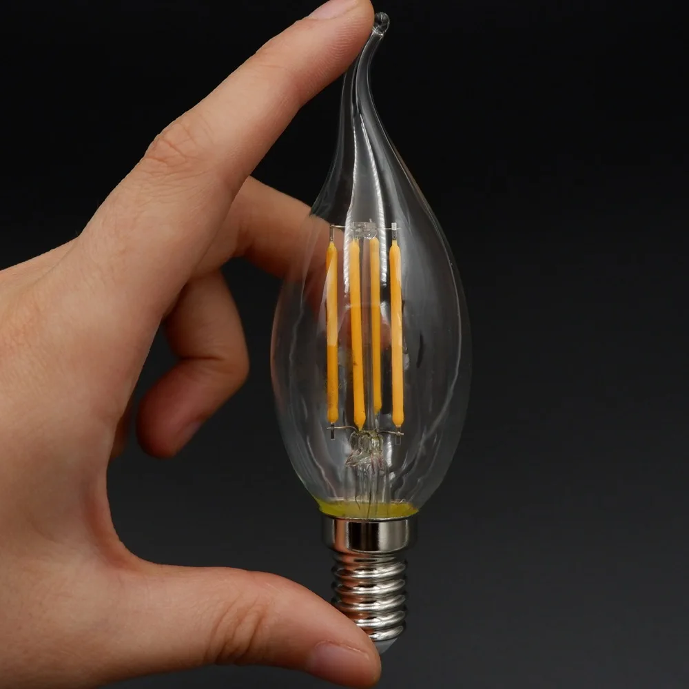 10-Pack LED E14 Edison винтовые свечи лампочки 360 градусов угол луча Модифицированная