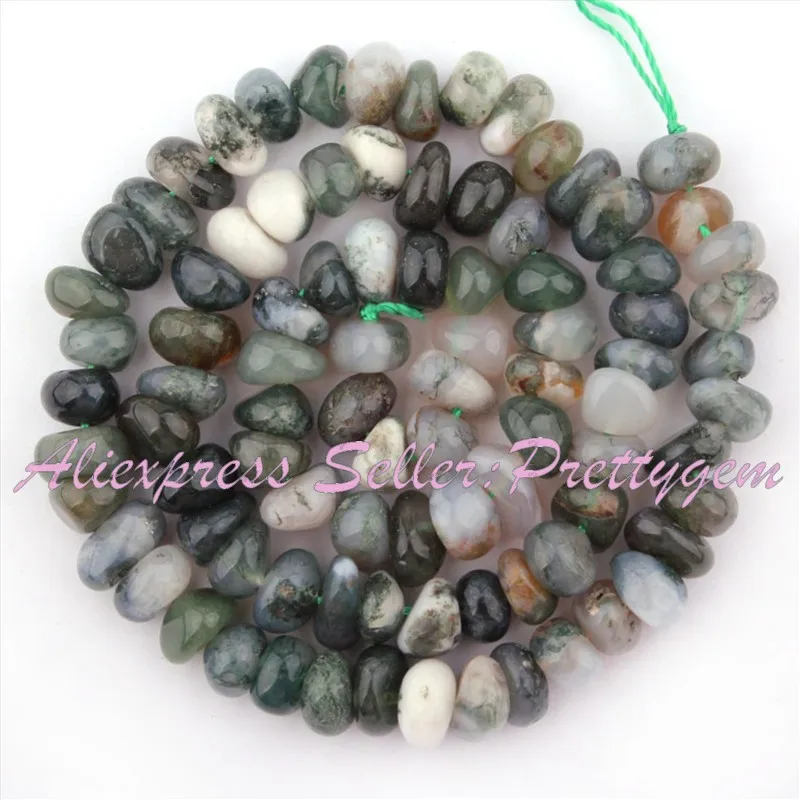 Moss Agate 4x6-5x9mm бусины из природного камня произвольной формы для своими руками Ожерелье Браслеты Изготовление сережек 1" - Цвет: Moss Agate