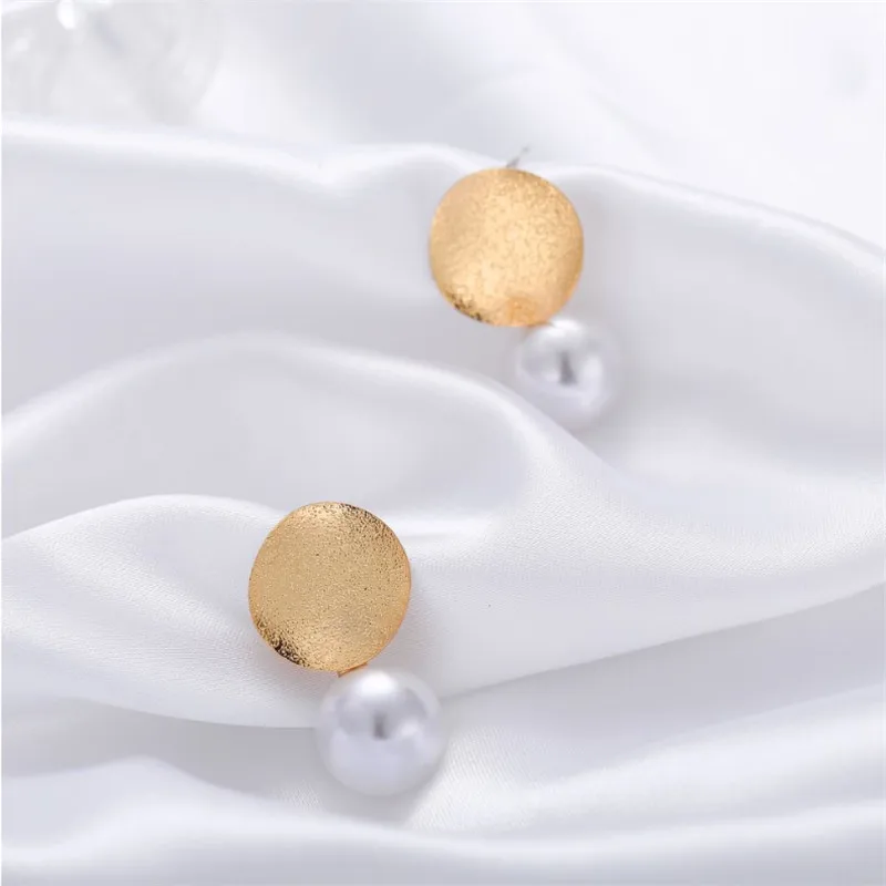New Personality Creative fashion ear jewelry High Quality Good metal Imitation round Pearl Earrings | Украшения и аксессуары