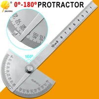 stainless steel round head 180 degree protractor angle finder rotary measuring ruler machinist tool 10cm craftsman ruler