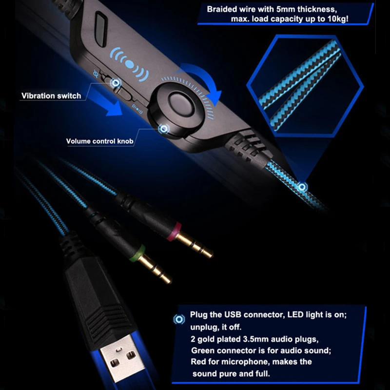 Компьютерные вибрирующие Игровые наушники Kotion EACH G2100 стерео бас шлем лучшие