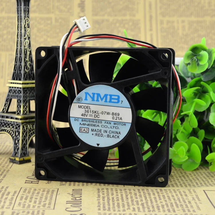 Оригинальный вентилятор охлаждения NMB 3615KL 07W B69 48V 0.21A 9 см 9238 3 провода|cooling fan|48v fannmb