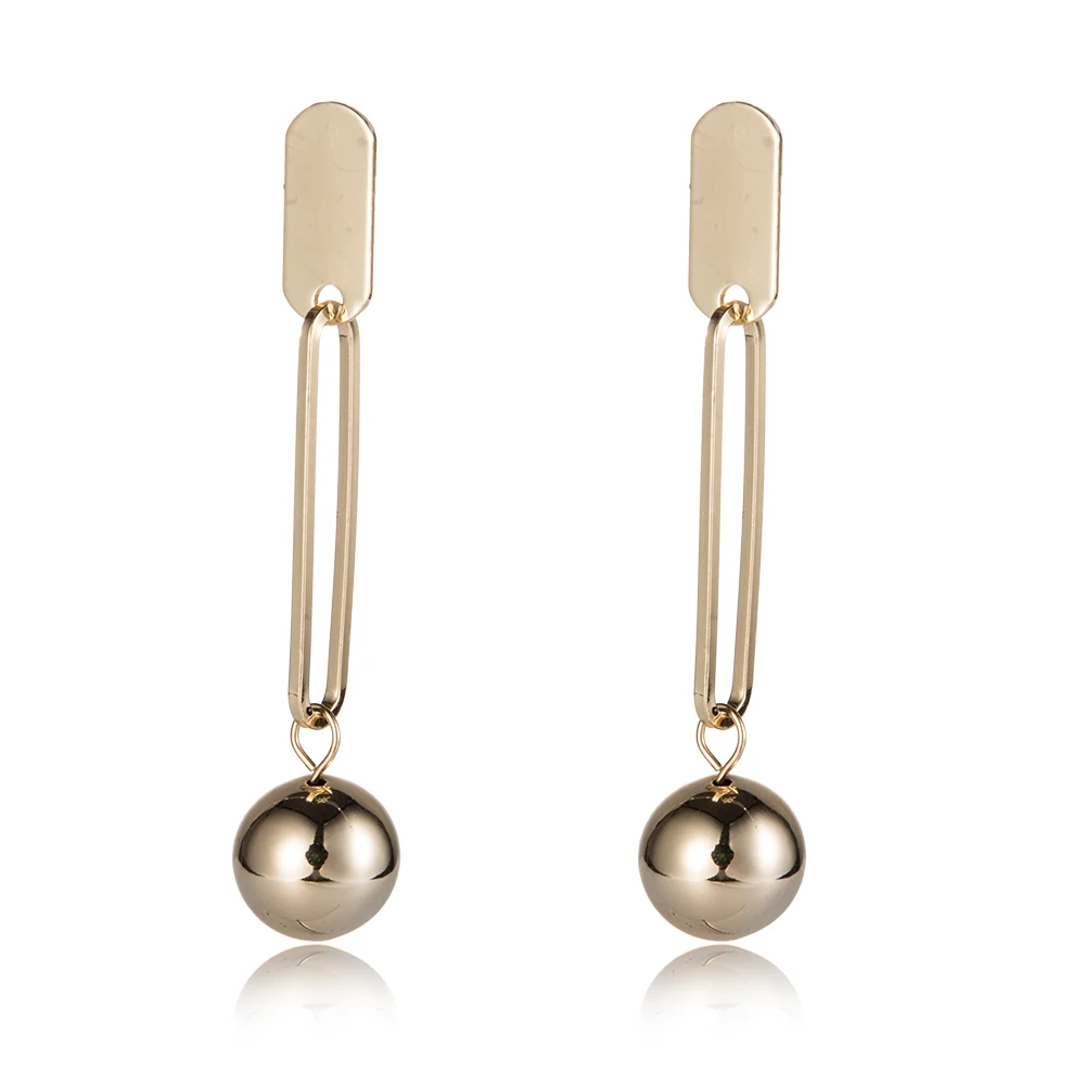 2017 New Sale Hot Big BrandFashion Plated Silver Earrings For Women Copper Ball Pendant Drop Fine Jewelry | Украшения и