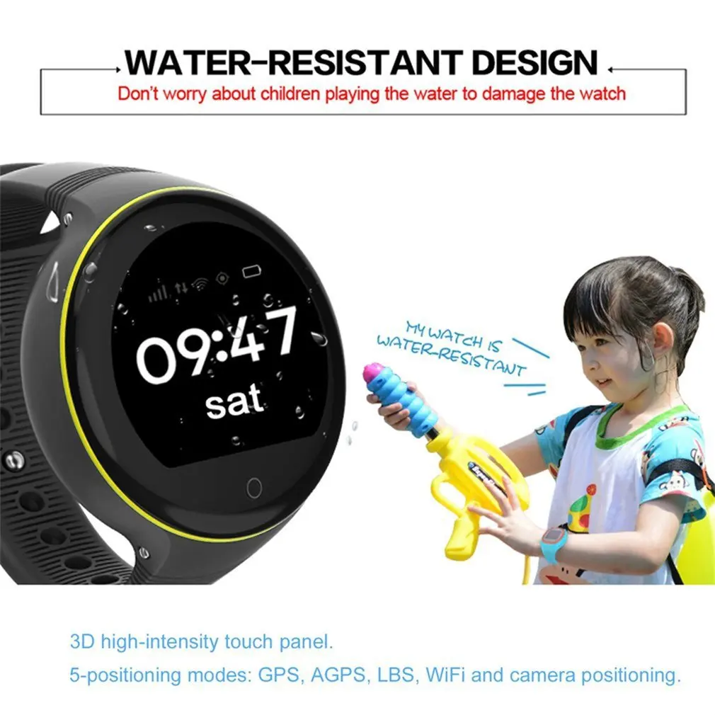 S668 GPS Children Smart Watch Waterproof Round Screen Wristwatch Remote Viewfinder Zero-distance Positioning Kids Phone | Электроника