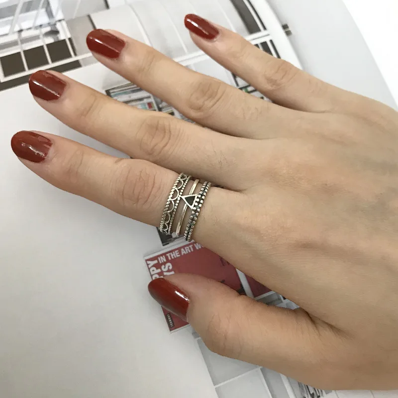 TOTASALLY New Retro Stylish Female Finger Rings Hot Trending Top Quality Pretty Ring Jewelry For Women Gift 925 Sterling Silver | Украшения