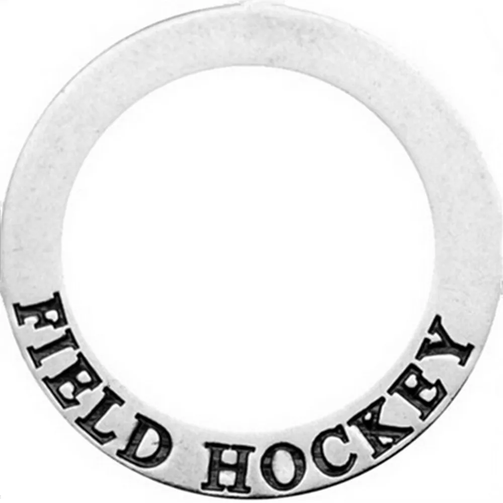Старинные серебряные аксессуары для хоккея на поле|circle charm|affirmation ringring charms |