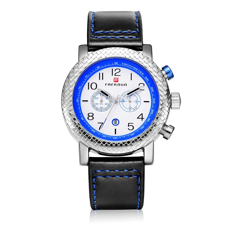 Синий Pixel текстурный циферблат для мужчин спортивные часы хронограф кварцевые армейские военные часы для мужчин лучший бренд класса люкс Мужской Relogio Masculino - Цвет: Синий