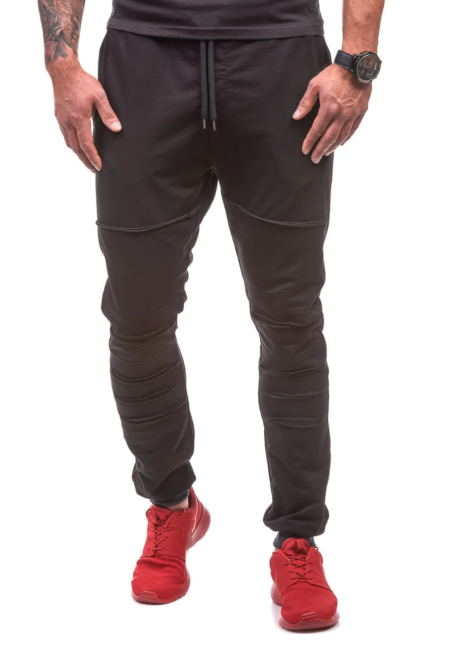 

wholesale 2021 spring autumn joggers GYM sport elastic waist Cut hole Men's tether tightness running pants crotch trousers