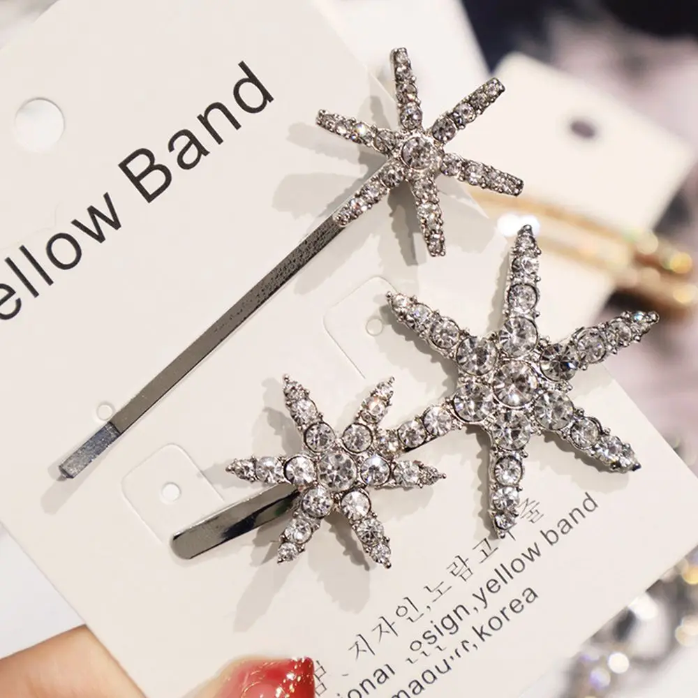 

Shiny Crystal Rhinestones Hairpins Barrettes Snowflake Rabbit Shape Hair Clips Hairstyle Design Hair Styling Accessories