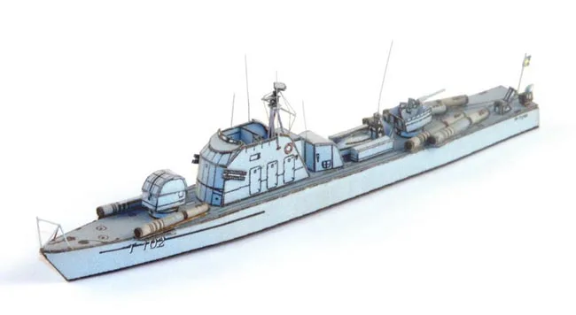 Горячая 2016 корабль бумажная модель линкоров 1:400 масштаб шведский эсминец HALLAND 30