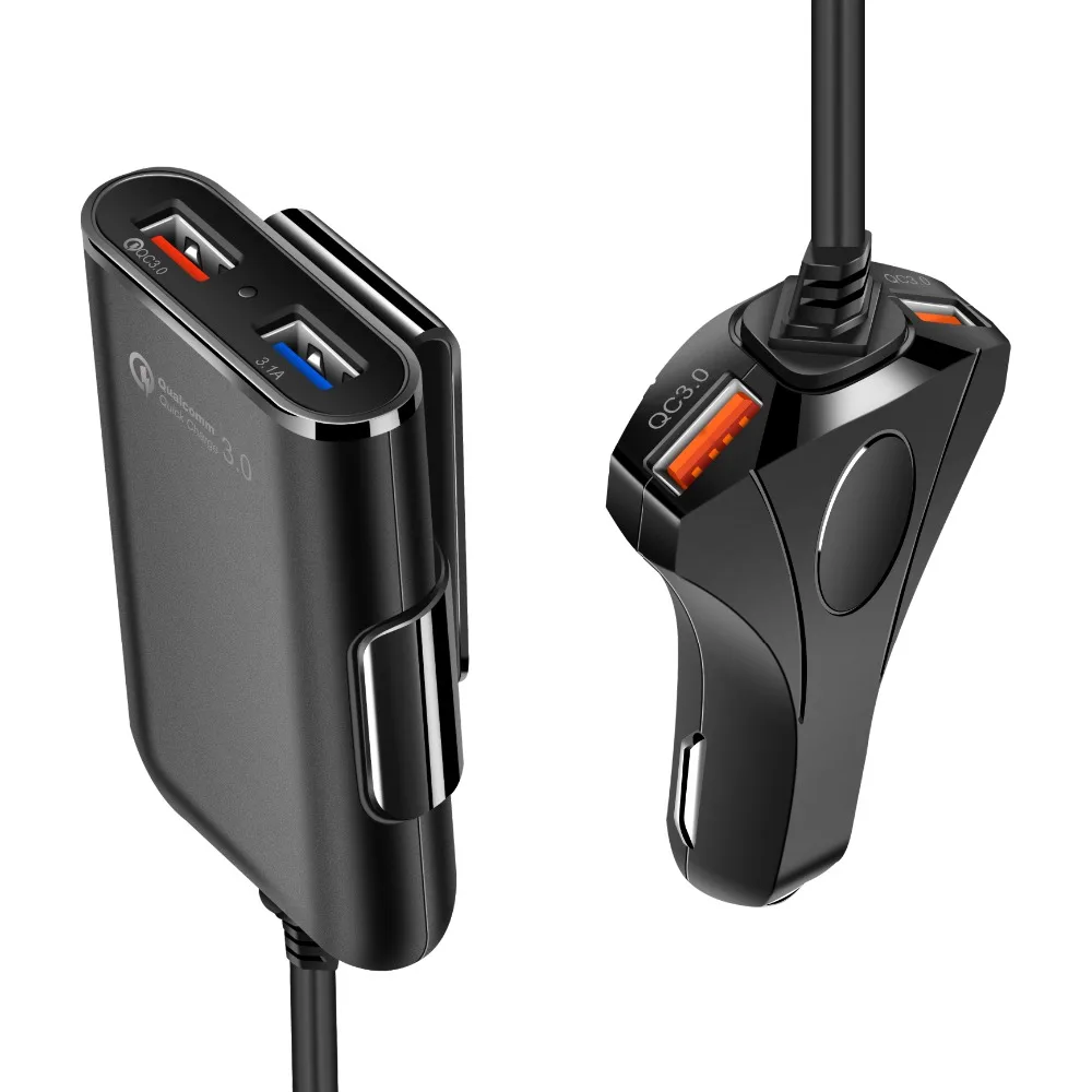 Aieach переднее/заднее сиденье 4 порта USB быстрая зарядка 3,0 Автомобильное зарядное устройство для iPhone huawei 60 Вт 12А быстрое зарядное устройство для телефона Xiaomi samsung
