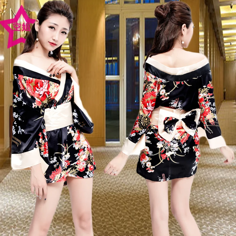 Японское кимоно с длинным рукавом цветная юбка наплечная ночная рубашка Клубная