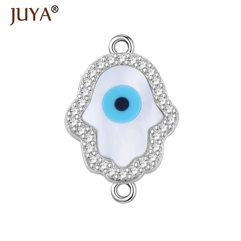 1pc 18*12mm Shell Evil Eye Hamsa Hand Connector Charms Pendant Accessories For DIY Fashion Bracelet Necklace Jewelry Findings | Украшения и