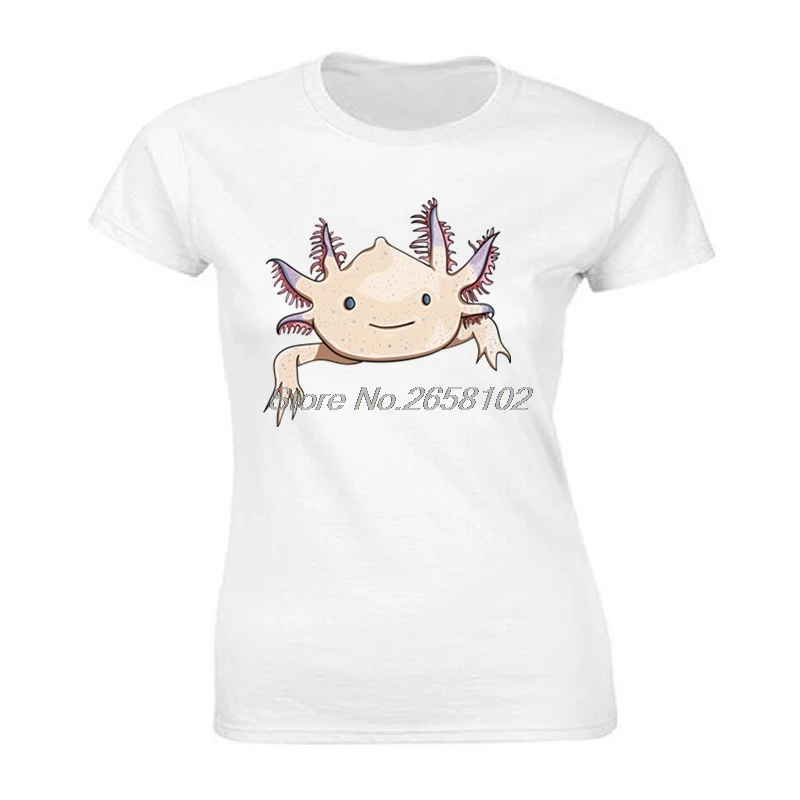 Axolotl Friend женская футболка с забавным мультяшным принтом животных 100% хлопок