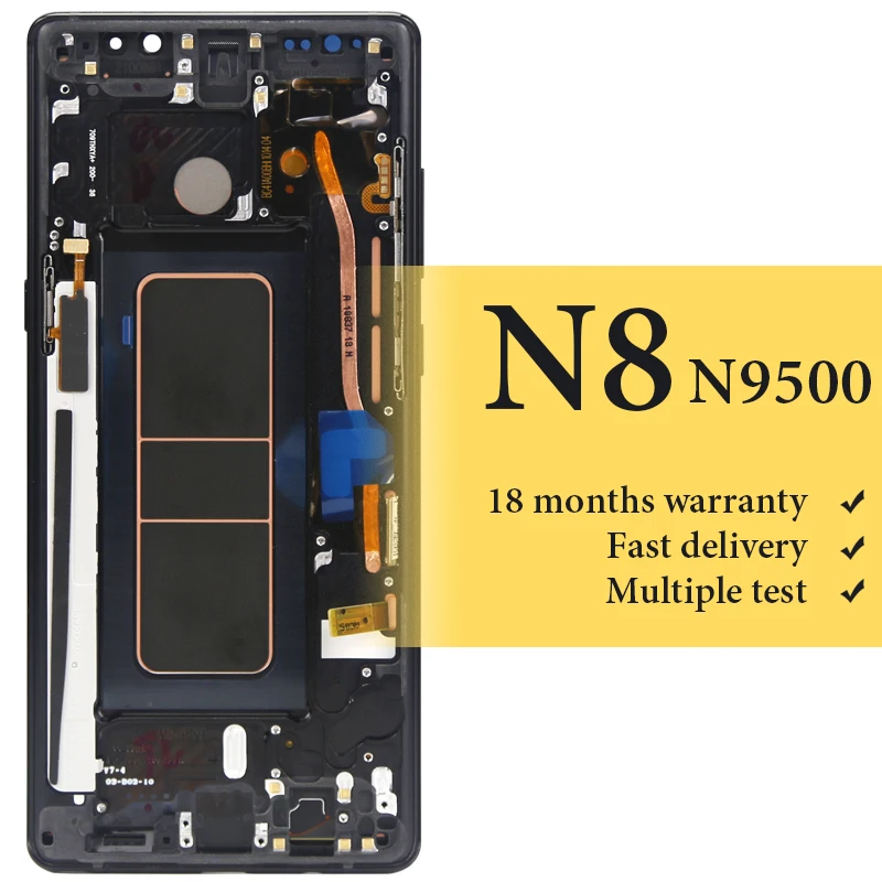 Для Samsung Note 8 ЖК дисплей с рамкой для мобильного телефона N9500 N950F N9500F N900D N900DS сменный