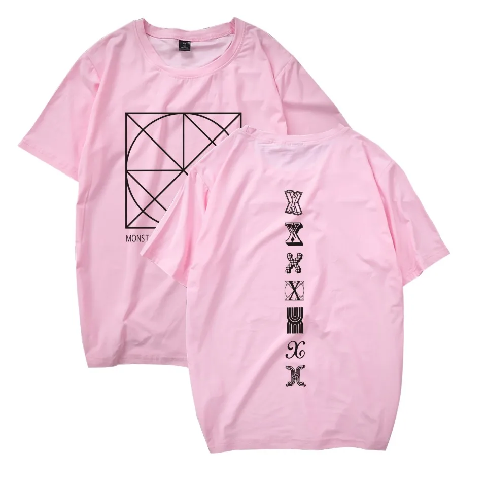 

Kpop MONSTA X member t shirt women the concert same printing o neck short sleeve t-shirt summer fashion loose tshirt tops