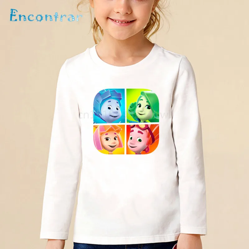 Детская футболка с принтом в русском стиле героями мультфильмов Fixies детские