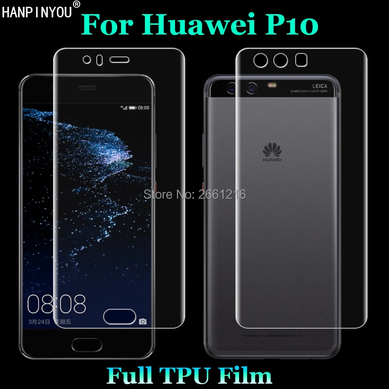 

Для Huawei P10 P 10 5,1 дюйма, 2 шт. = (передняя + задняя) тонкая полноразмерная защитная пленка из мягкого ТПУ с краями для взрывозащищенного экрана