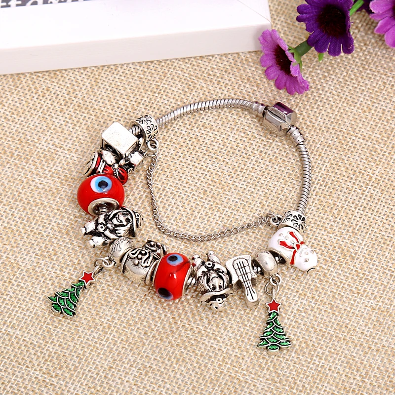 Рождественская елка муранские стеклянные бусины ювелирные браслеты и кулоны