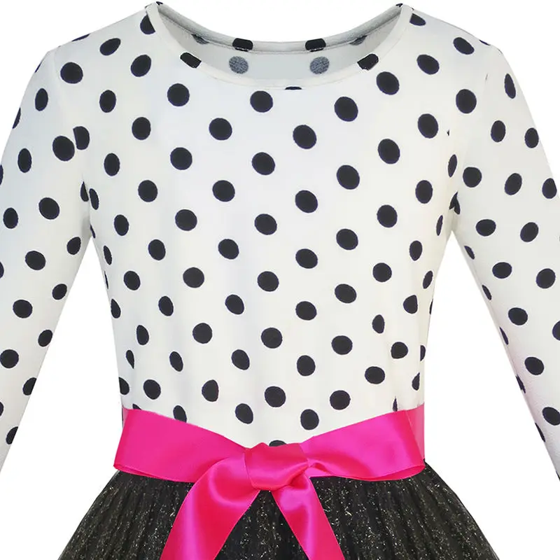 Girls Dress Long Sleeve Tutu Bow Tie Party 2020 Summer Princess Wedding Dresses Children Clothes Size 6-12 Pageant Carnival | Детская