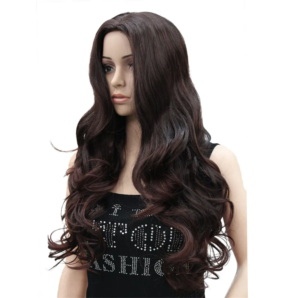 StrongBeauty женский синтетический парик длинный вьющийся без косточек черные/красные