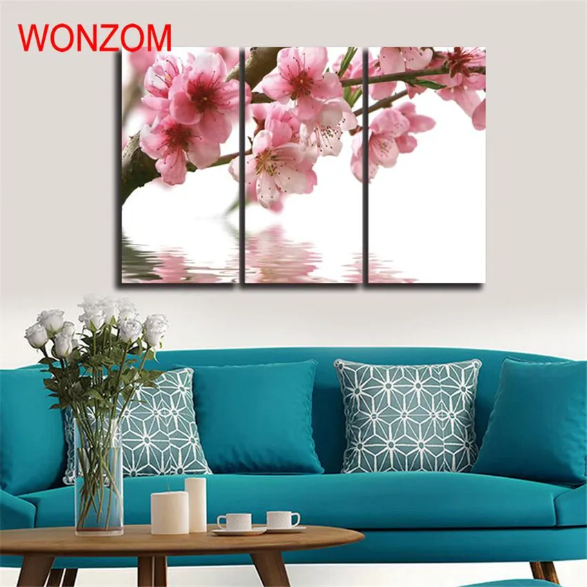 Розовые цветы картины для гостиной современные стены Рождество холст домашнего