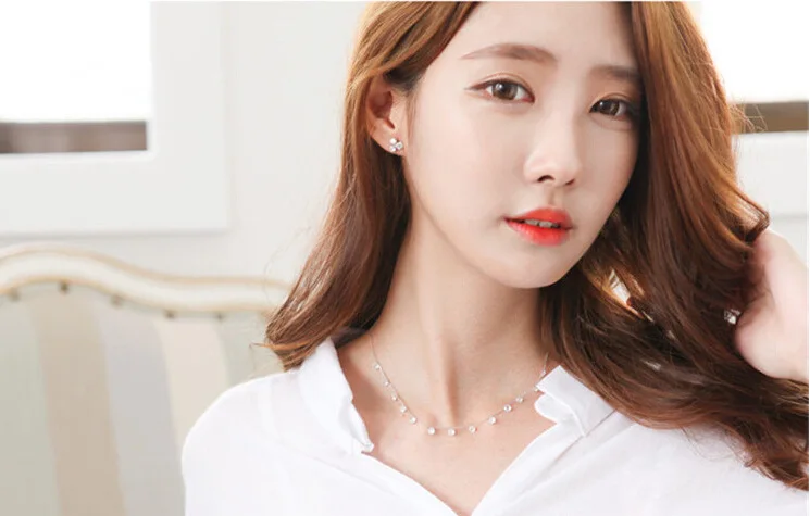 Женское длинное ожерелье серебряного цвета с кисточками и цирконами|pendant necklace