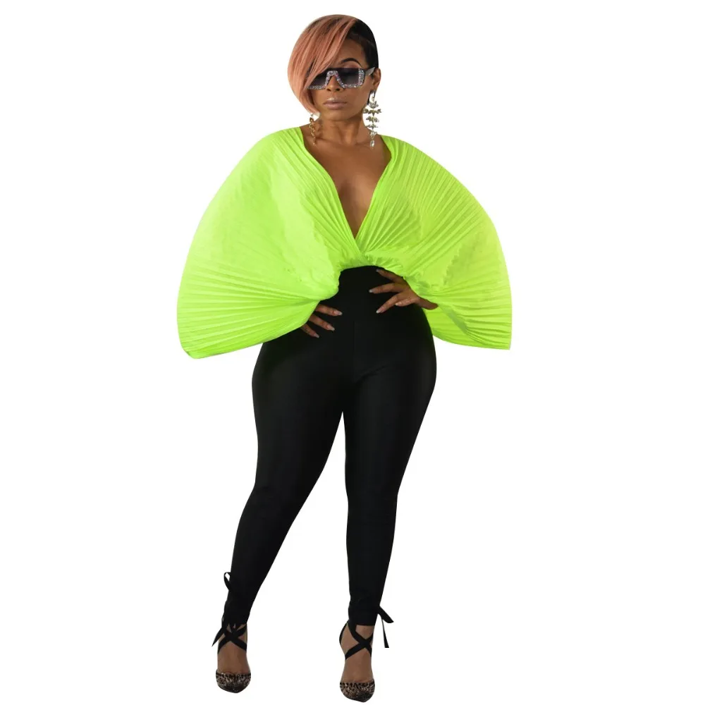 Женские топы с глубоким V-образным вырезом и большим рукавом | Женская одежда