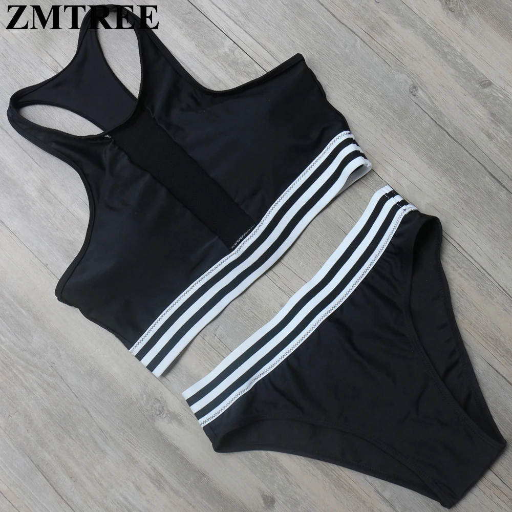 ZMTREE комплект бикини с высокой горловиной Женский сетчатый купальник танкини 2017