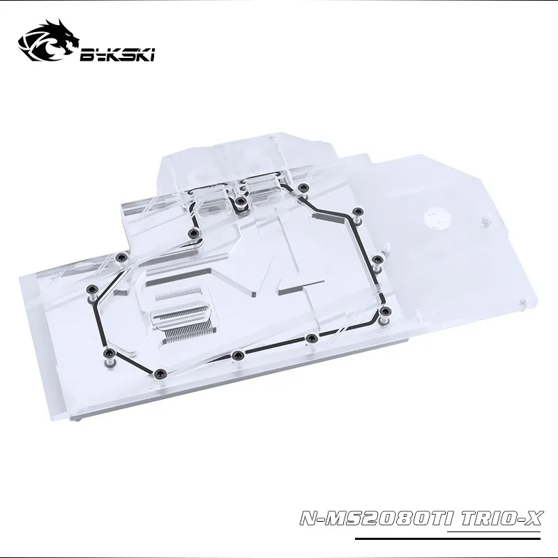 Водяной блок Bykski для MSI RTX2080TI GAMING X TRIO (V371 026R) /полное покрытие медный цвет/3PIN 5V RGB / 4PIN