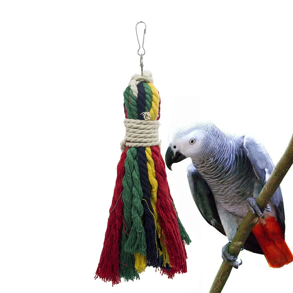 

1PCS Parrot Cotton Rope Pulling Toy Cotton String String Gnawing Bird Toy Parrot Toy Cotton Rope Toy Cotton String String