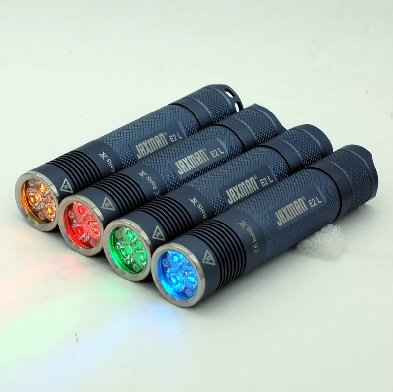 JAXMAN E2L цвет 3LED TIR объектив красный зеленый синий желтый светильник 18650 вспышка светильник
