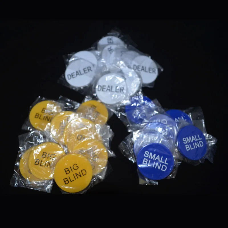 Маленький слепой/большой слепой/дилер в покере набор чипов 3 шт./лот ABS чипы для