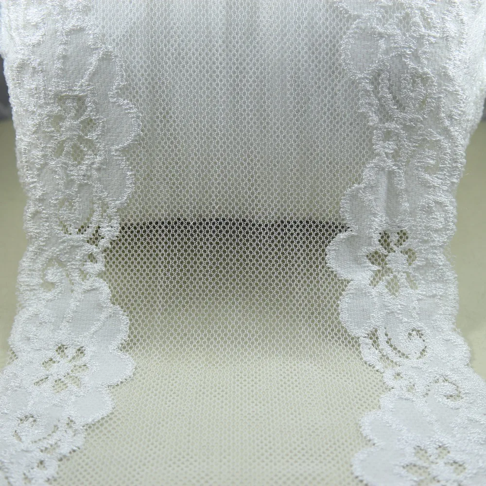 1 ярд 18 см Ширина белый Цвет эластичный стрейч кружево отделка шитье эластичное |