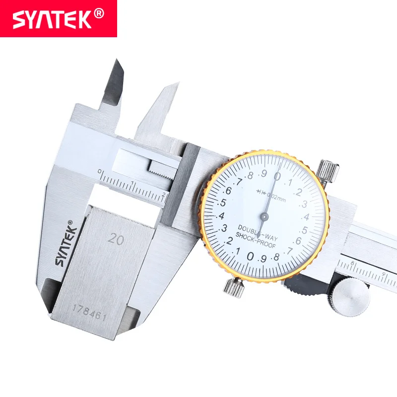 Syntek 0-200 микрометр измерительный прибор штангенциркуль с циферблатом
