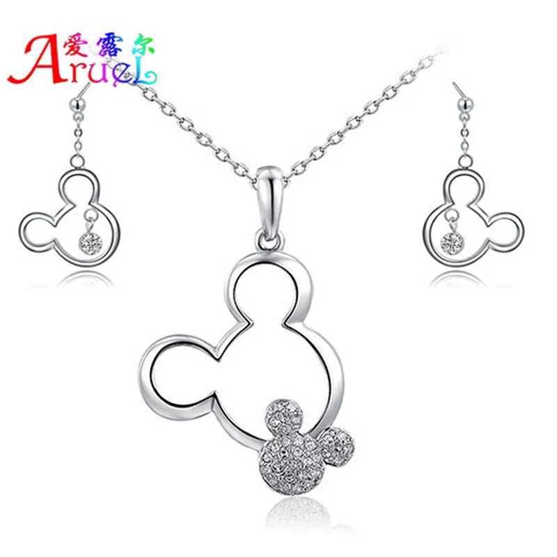 Комплект из колье и серёг с австрийским кристаллом | Украшения аксессуары